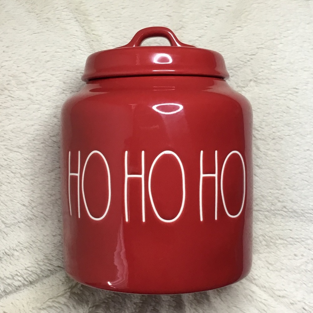 Rae Dunn LL HOHOHO Red Colored Ceramic Canister